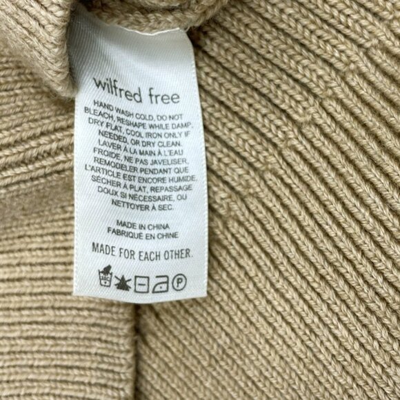 Wilfred Free Aritzia Merino Wool Brown Cropped Sweater Women's Small - Picture 5 of 9